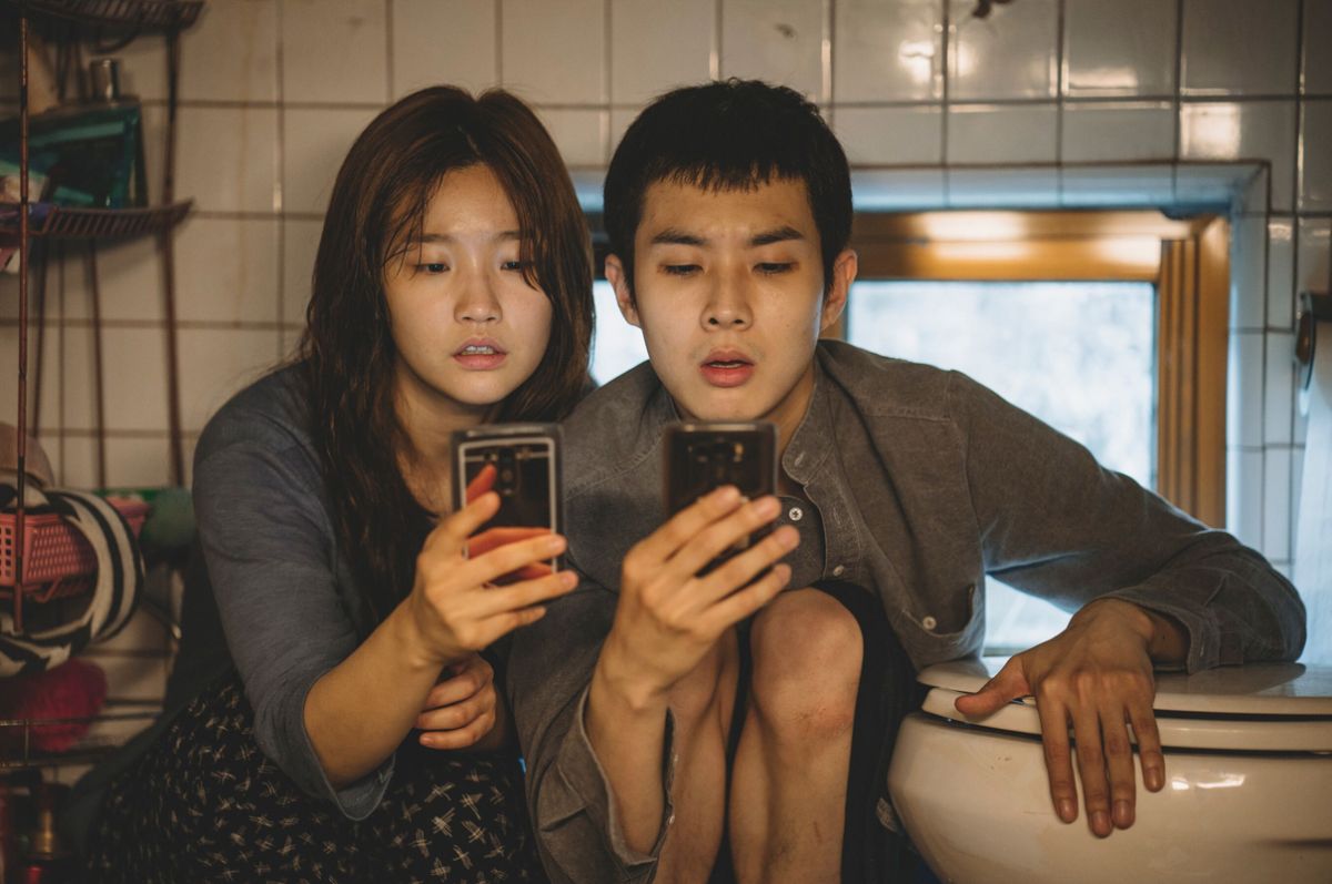 Park So-dam as Kim Ki-jung and Choi Woo-shik as Kim Ki-woo in ‘Parasite’ (Photo: CJ Entertainment)