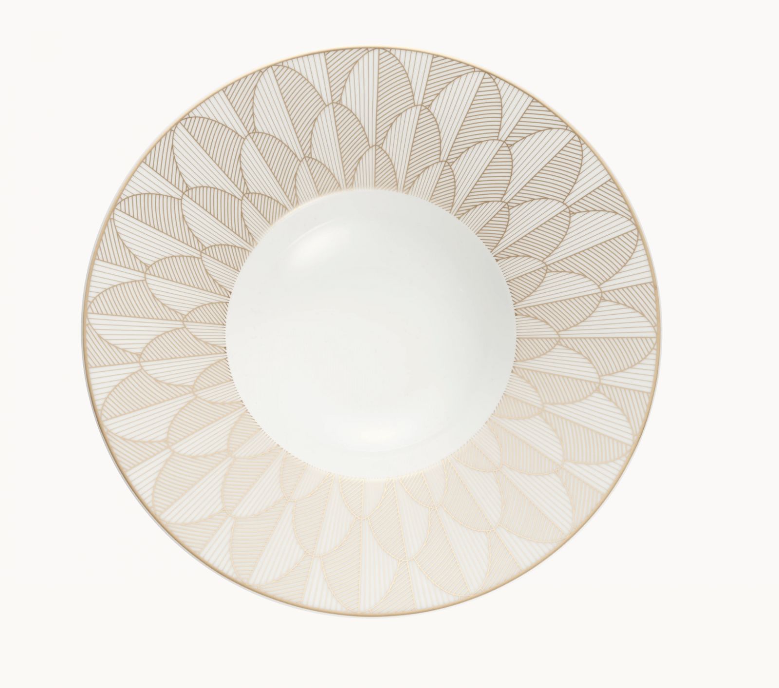 Porcelain Large Rim Plate in Gold Finish from the Malmaison Impériale Collection (Photo: Christofle Website)