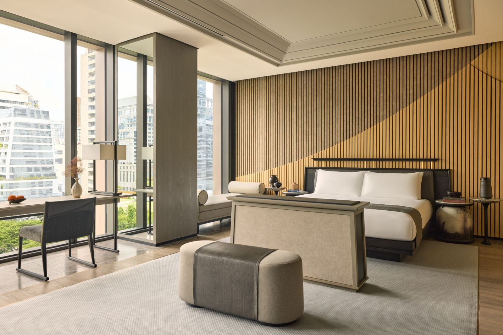 One of the 52 suites at the Aman Nai Lert Bangkok