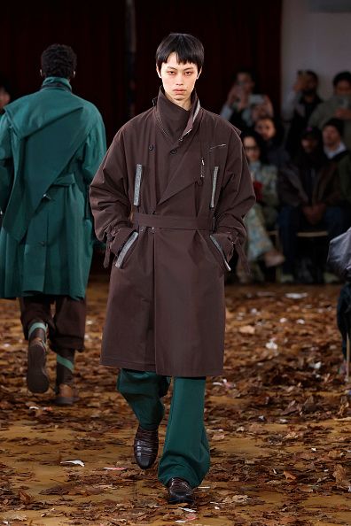 PARIS, FRANCE - JANUARY 25: (EDITORIAL USE ONLY - For Non-Editorial use please seek approval from Fashion House) A model walks the runway during the Kiko Kostadinov Menswear Fall-Winter 2025/2026 show as part of Paris Fashion Week on January 25, 2025 in Paris, France. (Photo by Estrop/Getty Images)