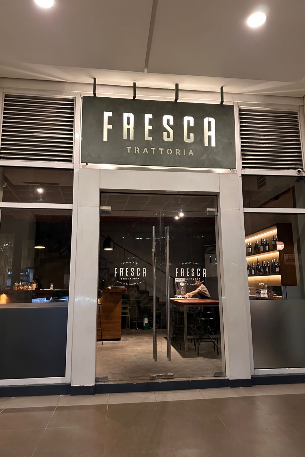 Italian restaurant Fresca Trattoria, Legazpi Village