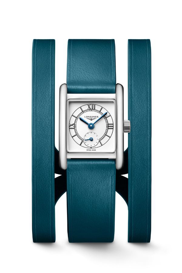 Longines Mini Dolcevita with green double tour strap