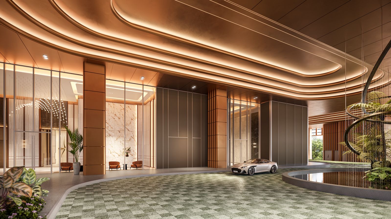 Arriving at the Skywaters Residences