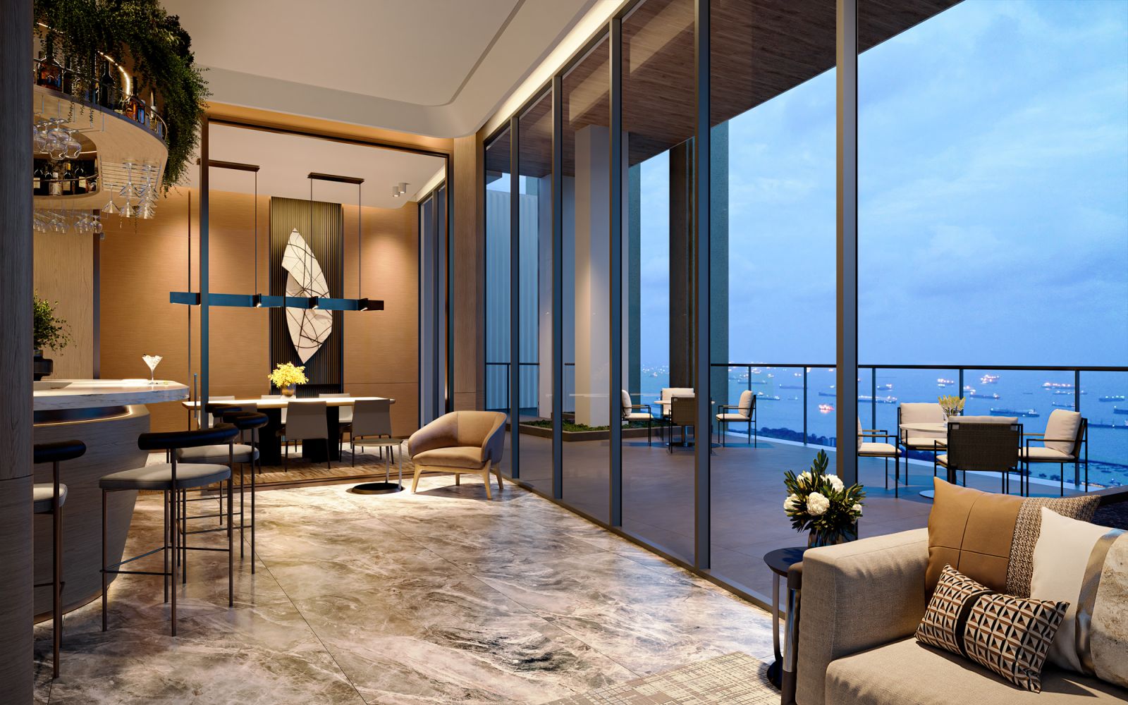 Another view of the luxurious interiors at the Skywaters Residences