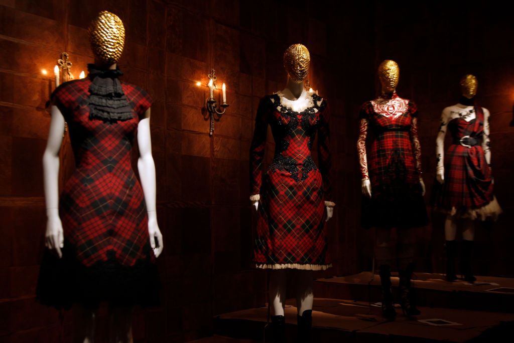 "Alexander McQueen: Savage Beauty" is the spring 2011 Costume Institute exhibition on view at The Metropolitan Museum of Art from May 4 through July 31. Seen here is the Fall 1995 collection Highland Rape. (Photo by John Aquino/WWD/Penske Media via Getty Images)