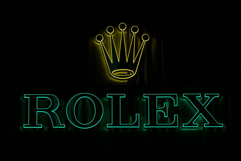 SAN DIEGO, CALIFORNIA - JANUARY 31: A Rolex logo is displayed outside their store at the Westfield UTC shopping center on January 31, 2025 in San Diego, California. (Photo by Kevin Carter/Getty Images)