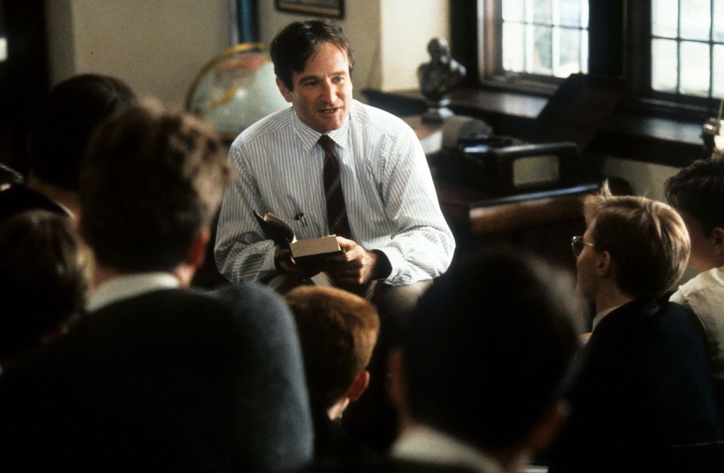 In ‘Dead Poets Society’, Robin Williams, then known as one of the best comedians in the industry, broke typecasting to play a sensitive and inspiring teacher (Photo by Touchstone Pictures/Getty Images)