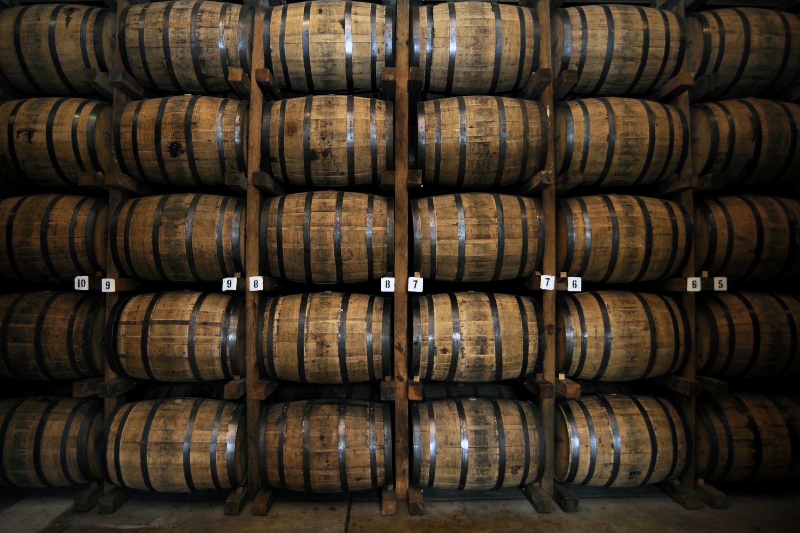 Wooden Whiskey Barrels in Lynchburg, Tennessee, USA