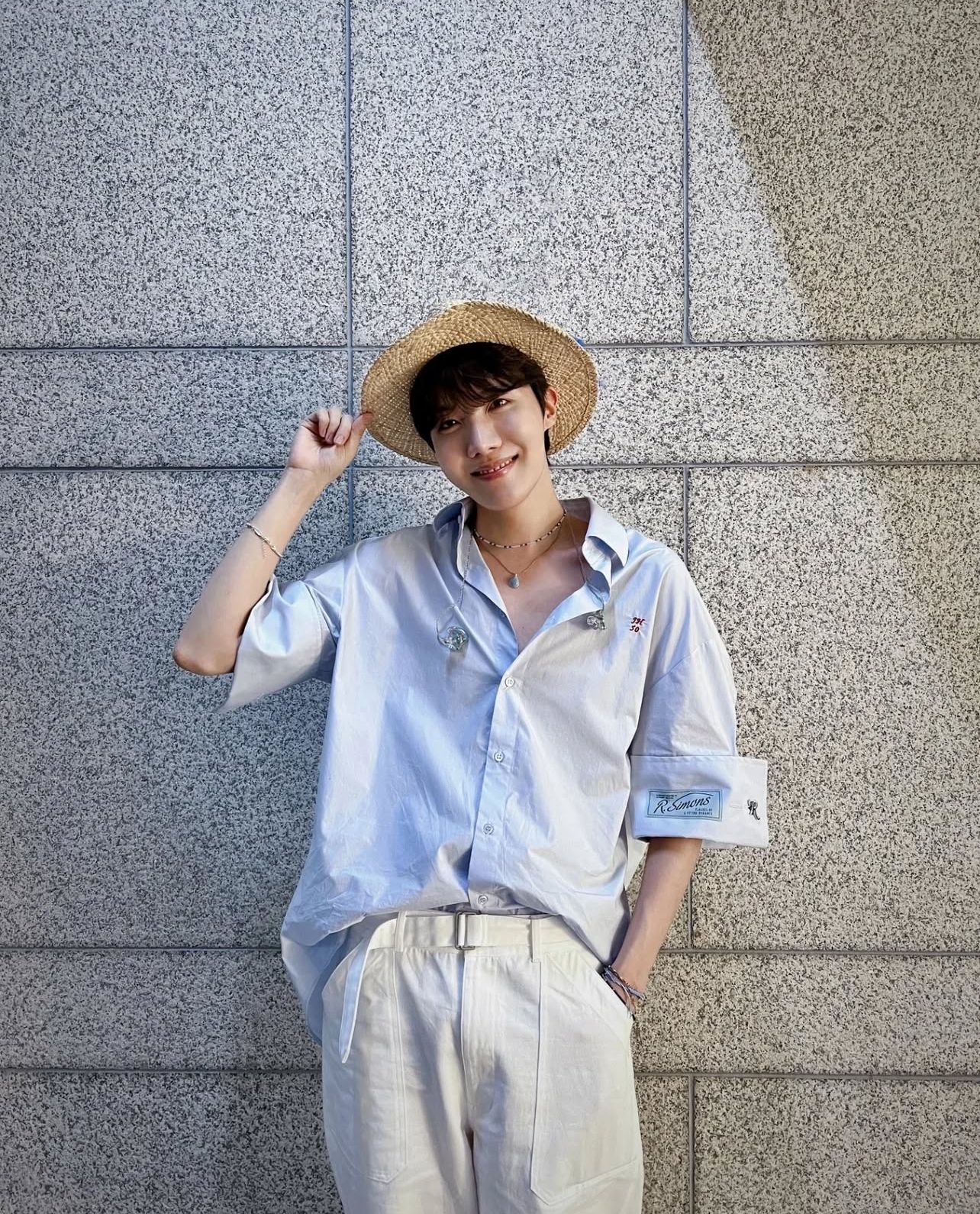 j-hope in a light, summer-themed outfit (Photo: j-hope / Instagram)