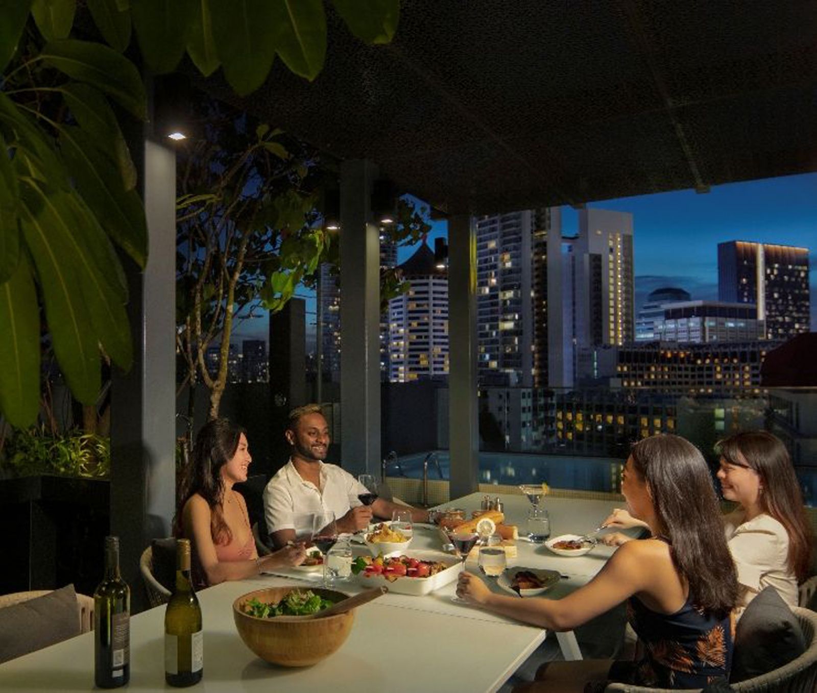 The rooftop BBQ pit
