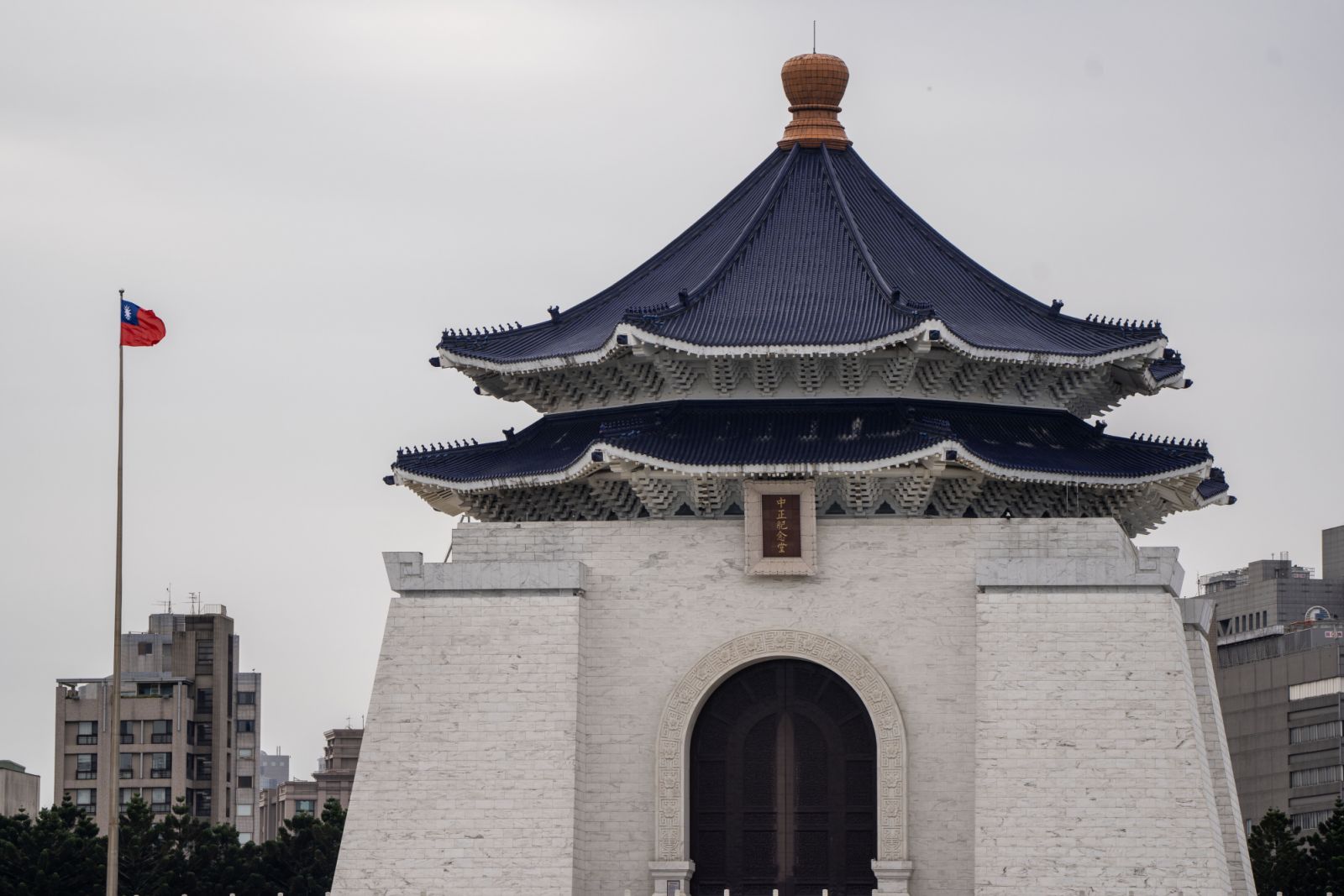 A general view is showing Chiang Kai-shek Memorial Hall with a Flag of the Republic of China in Taipei, Taiwan, on May 29, 2024. (Photo by Vernon Yuen/NurPhoto via Getty Images)