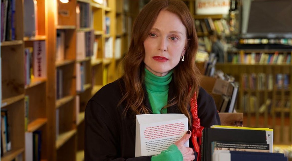 Ingrid (played by Julianne Moore) at her book signing event (Photo: The Room Next Door / Instagram)