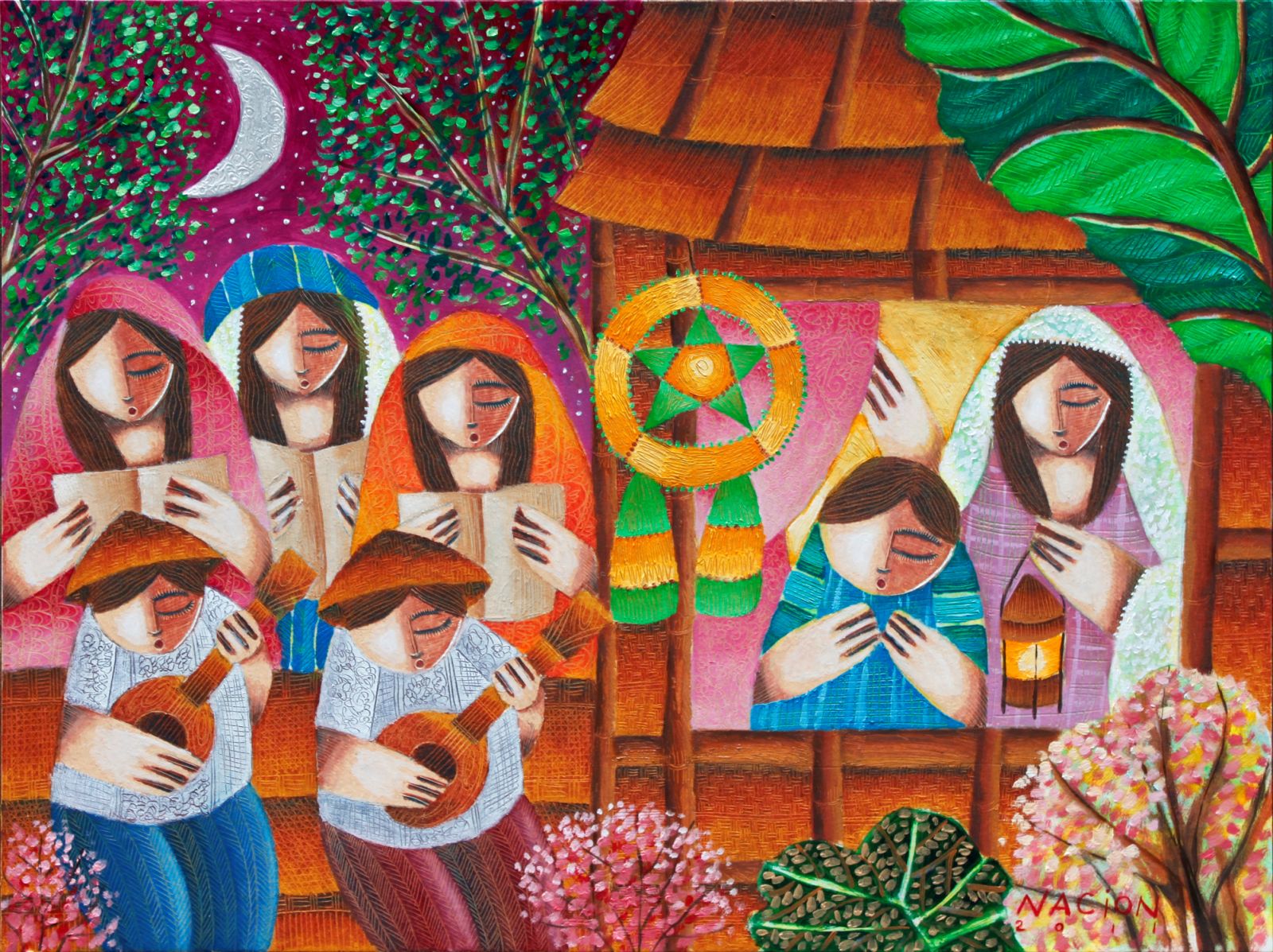 Himig ng Pasko 15x20 Mixed Media on Board for kleenex box design. 2011. (Photo courtesy of Francis Nacion)