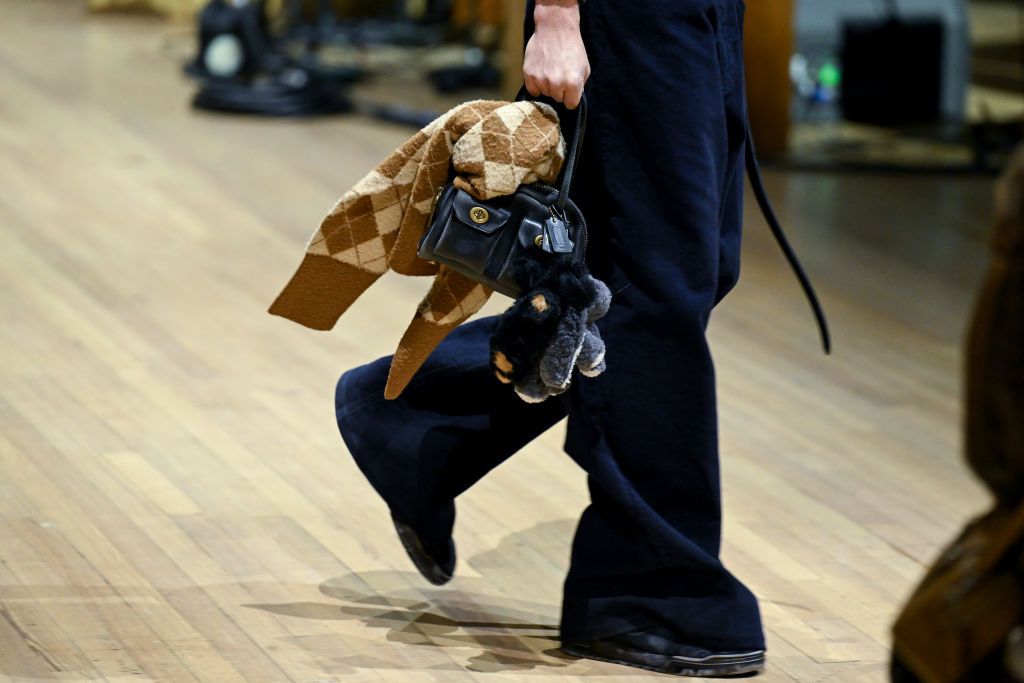 Model on the runway at the Coach Fall RTW 2025 fashion show as part of New York Fashion Week held at the Park Avenue Armory on February 10, 2025 in New York, New York. (Photo by Gilbert Flores/WWD via Getty Images)