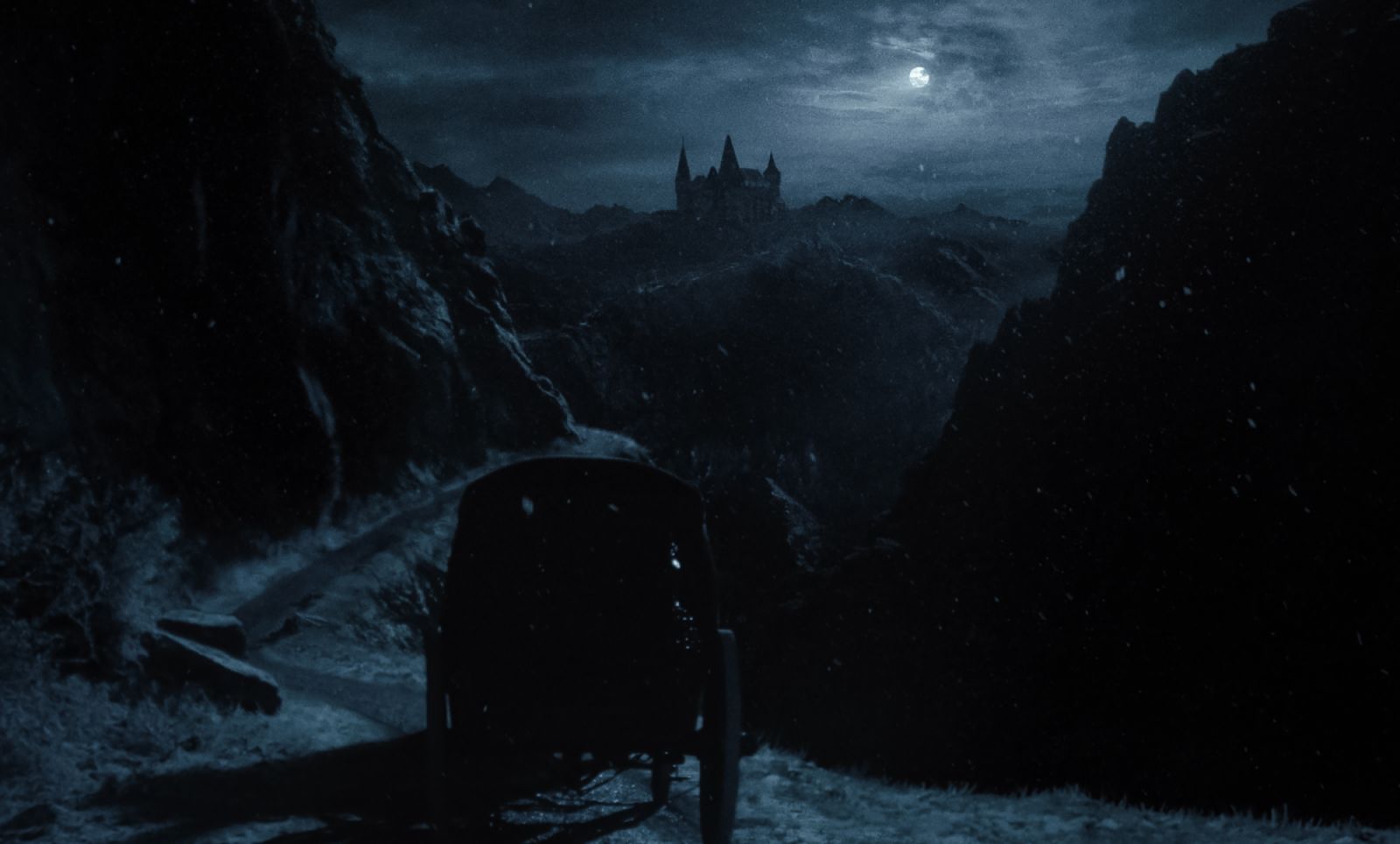 A carriage approaches Orlok’s castle in director Robert Eggers’ director Robert Eggers's Nosferatu, a Focus Features release (Photo: Focus Features)