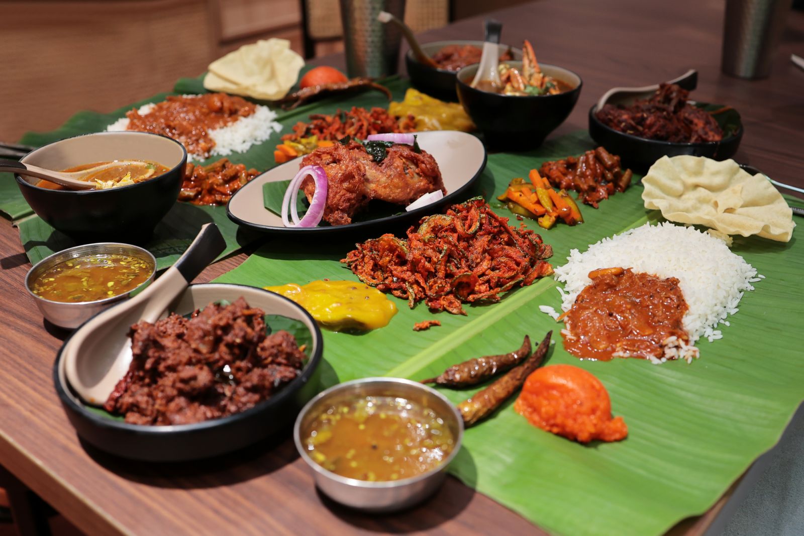 Banana leaf rice at the Spice Guys