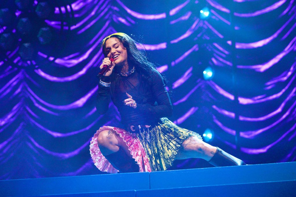 LONDON, ENGLAND - JANUARY 29: Kehlani performs during the 'Crash' World Tour at the O2 Arena on January 29, 2025 in London, England. (Photo by Jim Dyson/Getty Images)