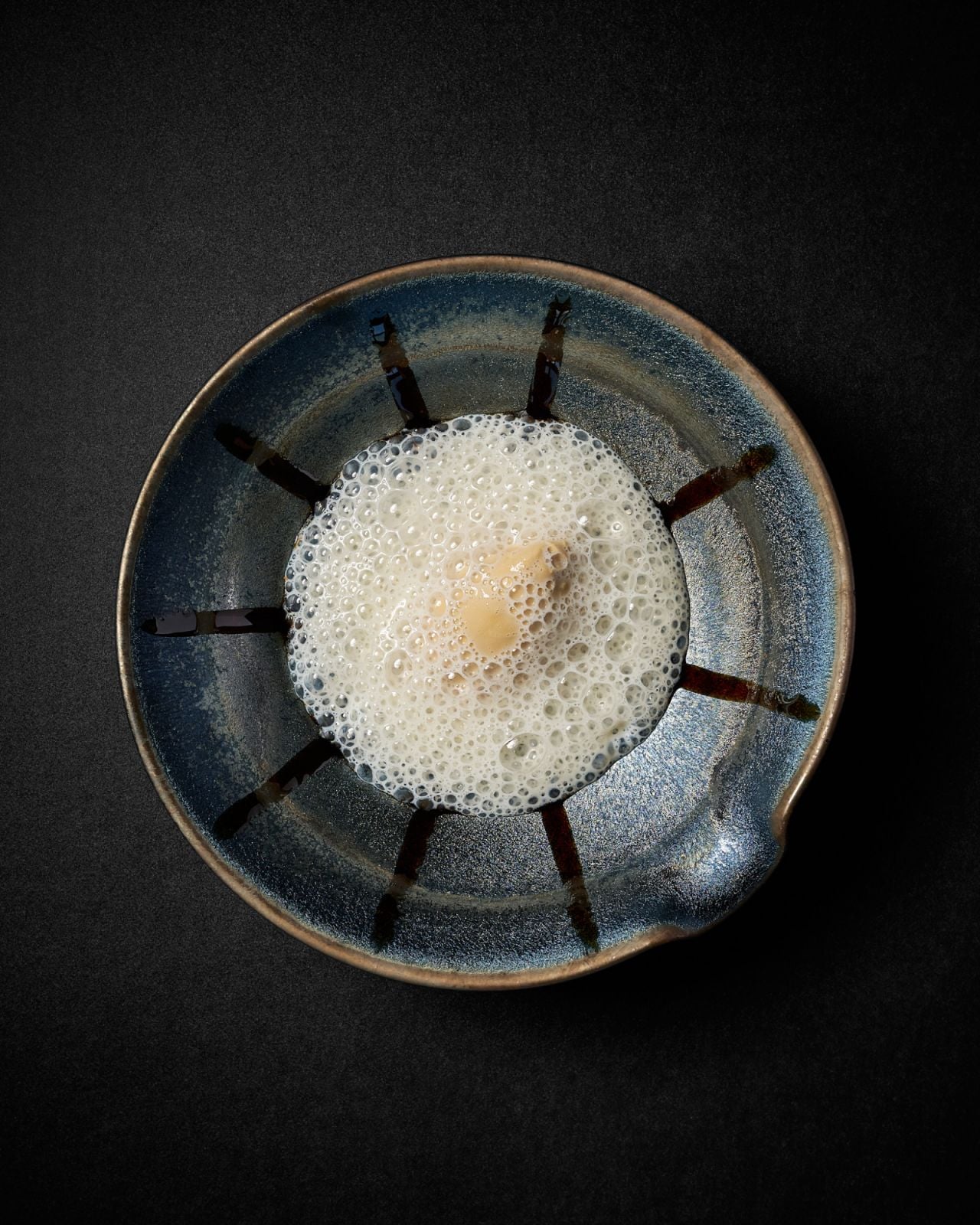 Gula Kabung, Pine Nuts, Shoyu Syrup, Soy Milk Bubbles at Kaiseki