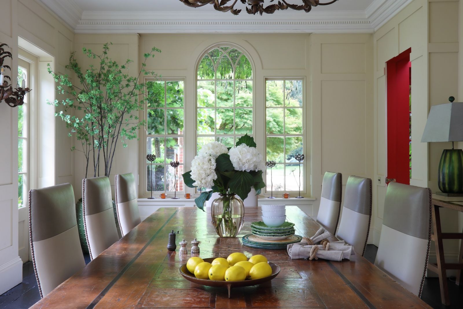 The informal dining room in a Sussex, England home