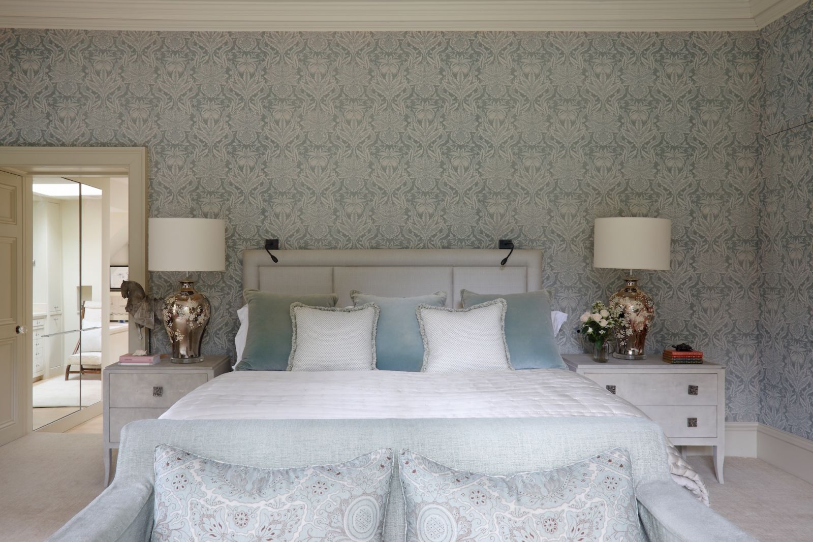 The master bedroom painted soothing shades of blue
