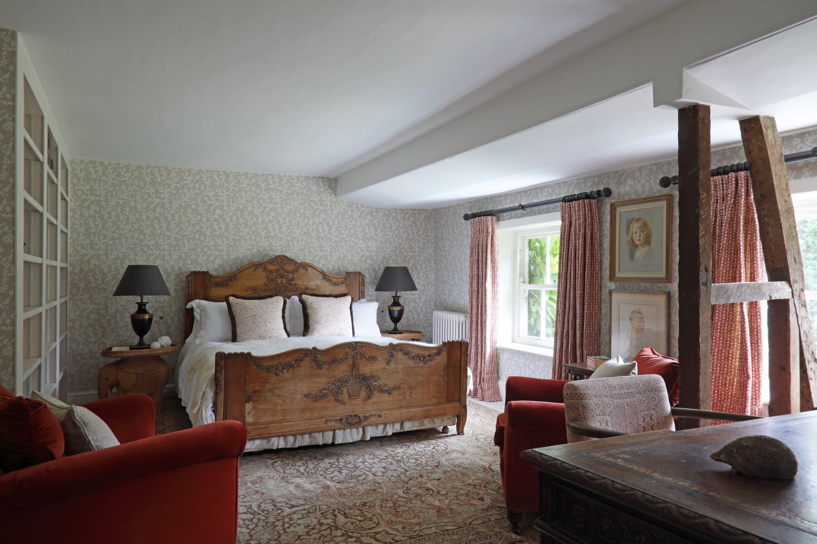 The guest bedroom on the top floor of a Sussex, England home