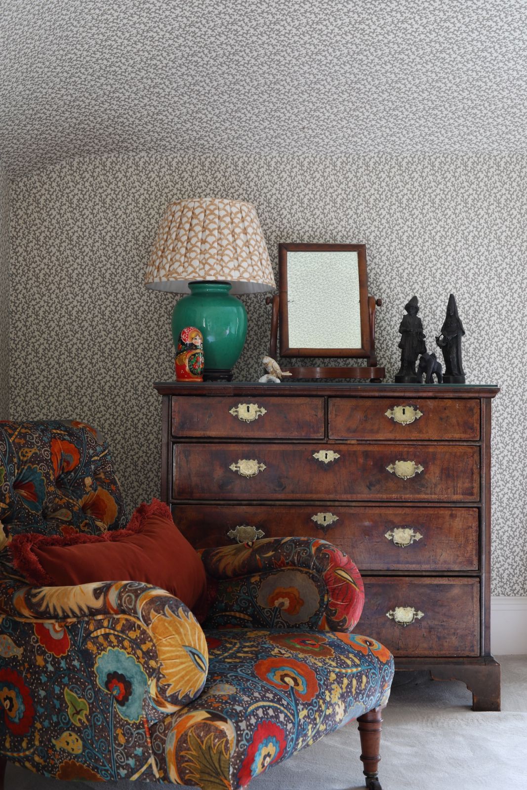 The guest bedroom on the top floor of a Sussex, England home