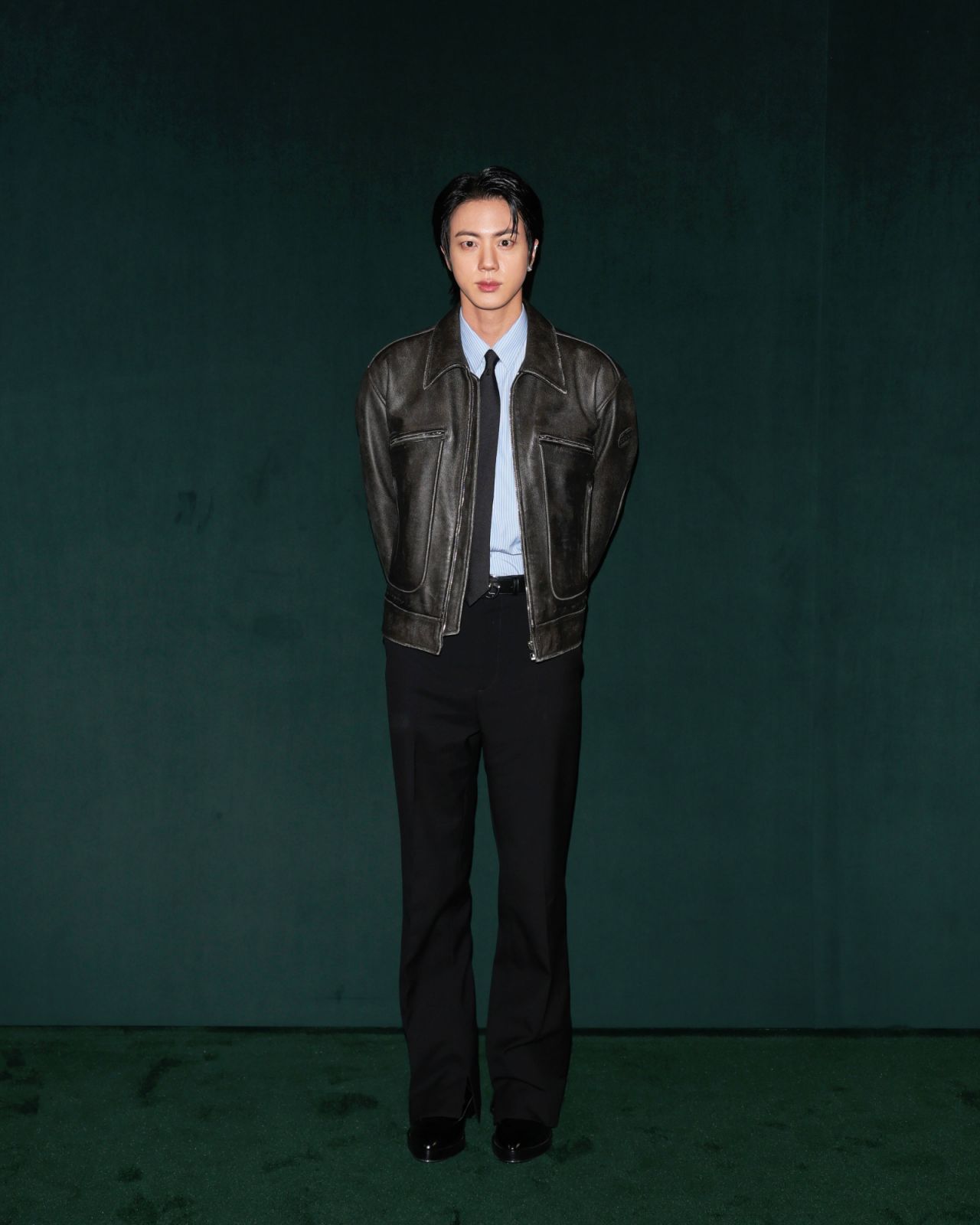 MILAN, ITALY - FEBRUARY 25: Jin attends the Gucci - Women's Fall/Winter 2025/2026 Fashion Show during the Milan Fashion Week Womenswear Fall/Winter 2025/2026 on February 25, 2025 in Milan, Italy. (Photo by Vittorio Zunino Celotto/Getty Images for Gucci)