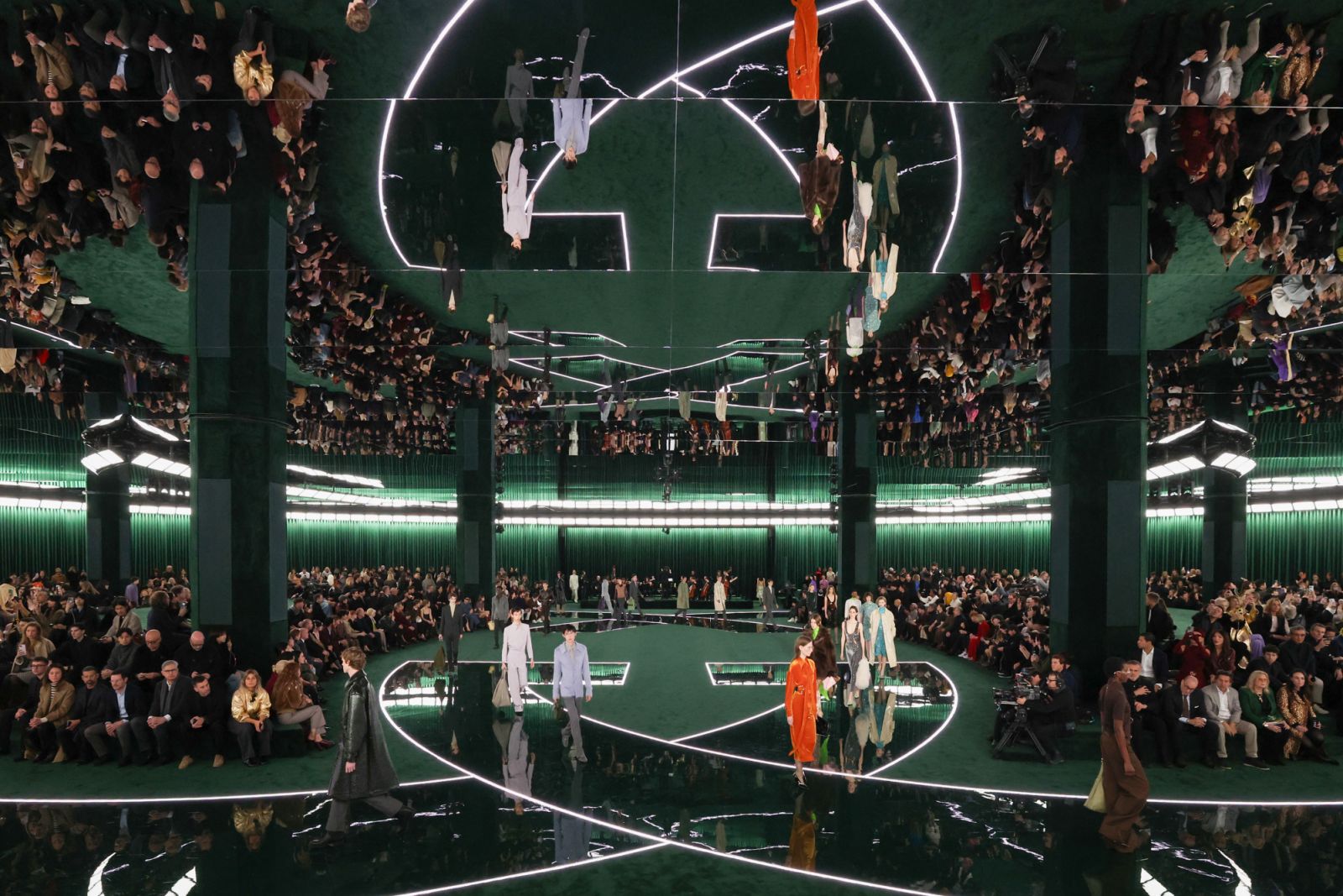 The runway set-up at the Gucci fall-winter 2025 presentation (Photo: Gucci)
