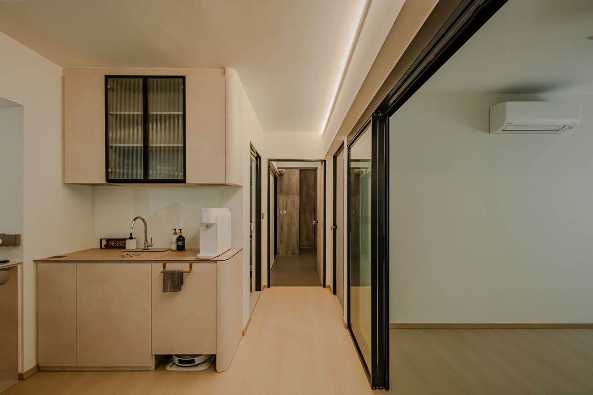 The Haga lighting strips lends warmth to this corridor