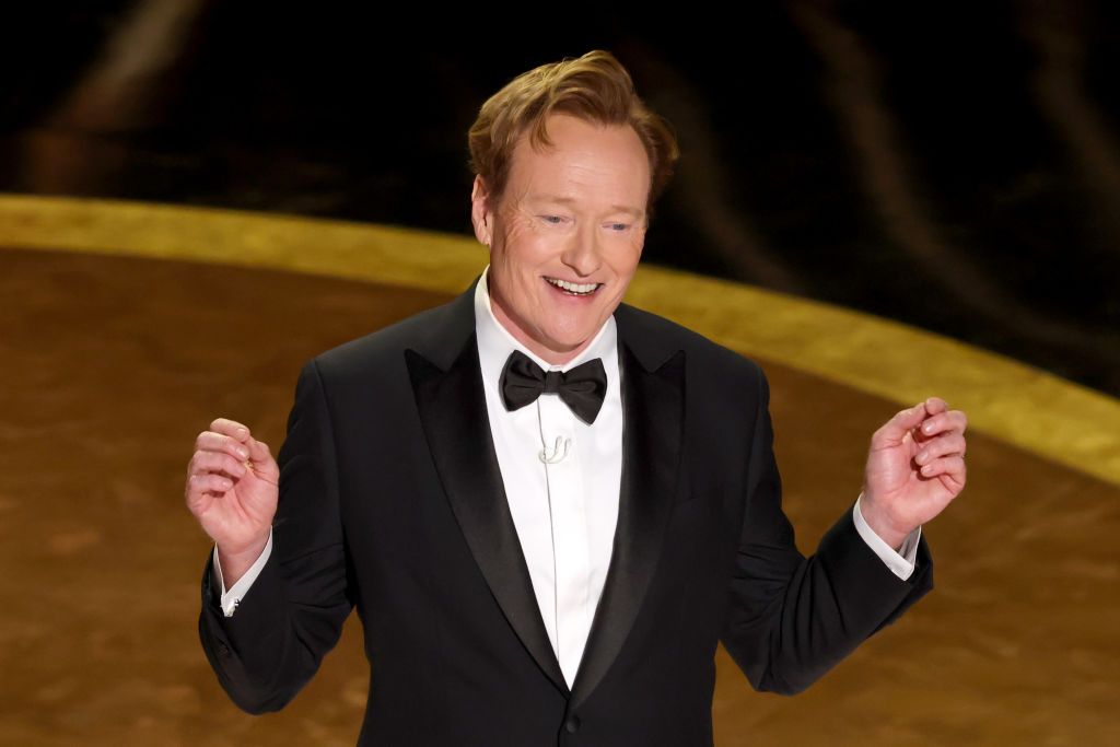 Host Conan O'Brien speaks onstage during the 97th Annual Oscars at Dolby Theatre on March 02, 2025 in Hollywood, California. (Photo by Kevin Winter/Getty Images)