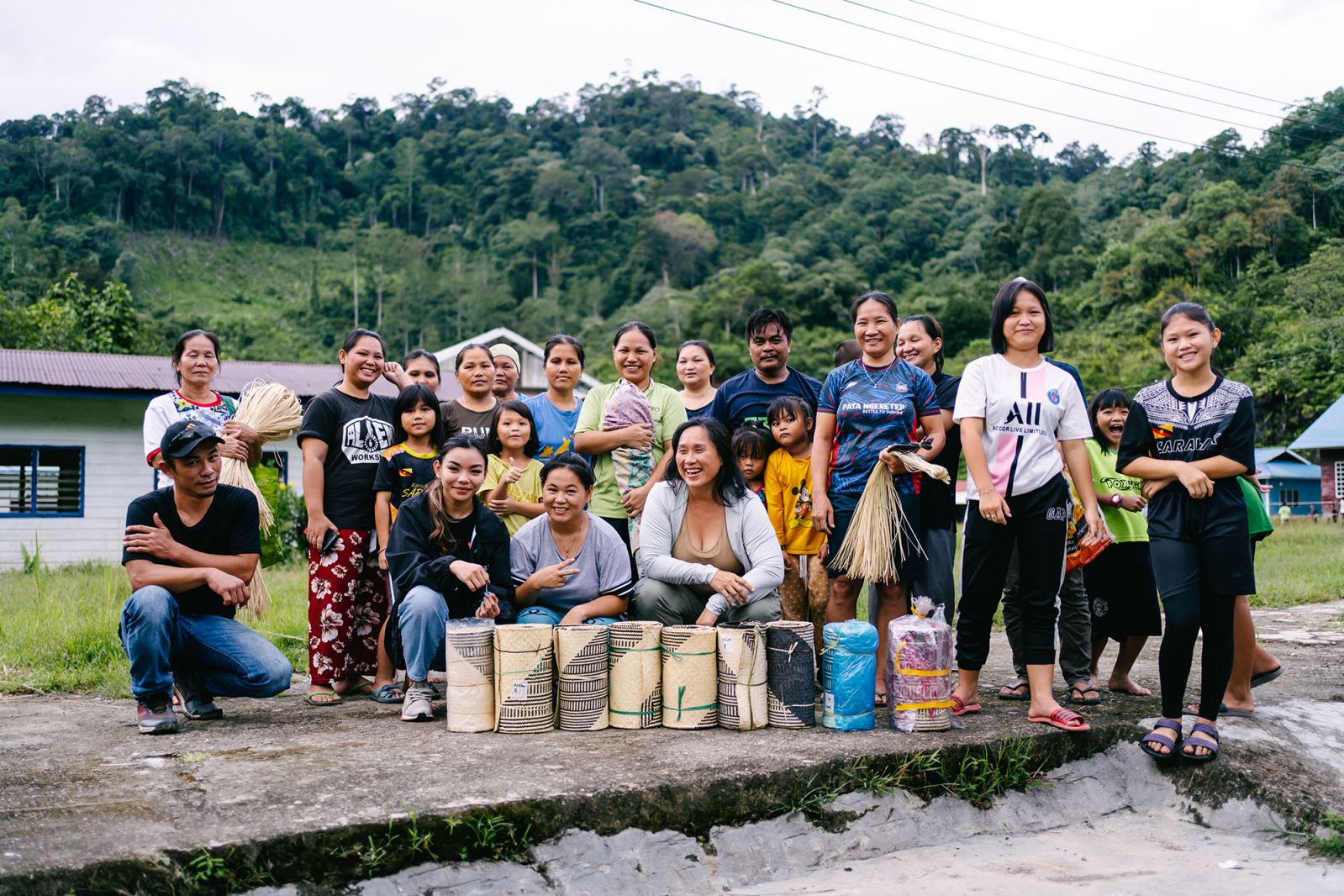 Jacqueline Fong of Tanoti with the Penan artisans from the remote forest community of Long Kawi in Ulu Apoh, Sarawak