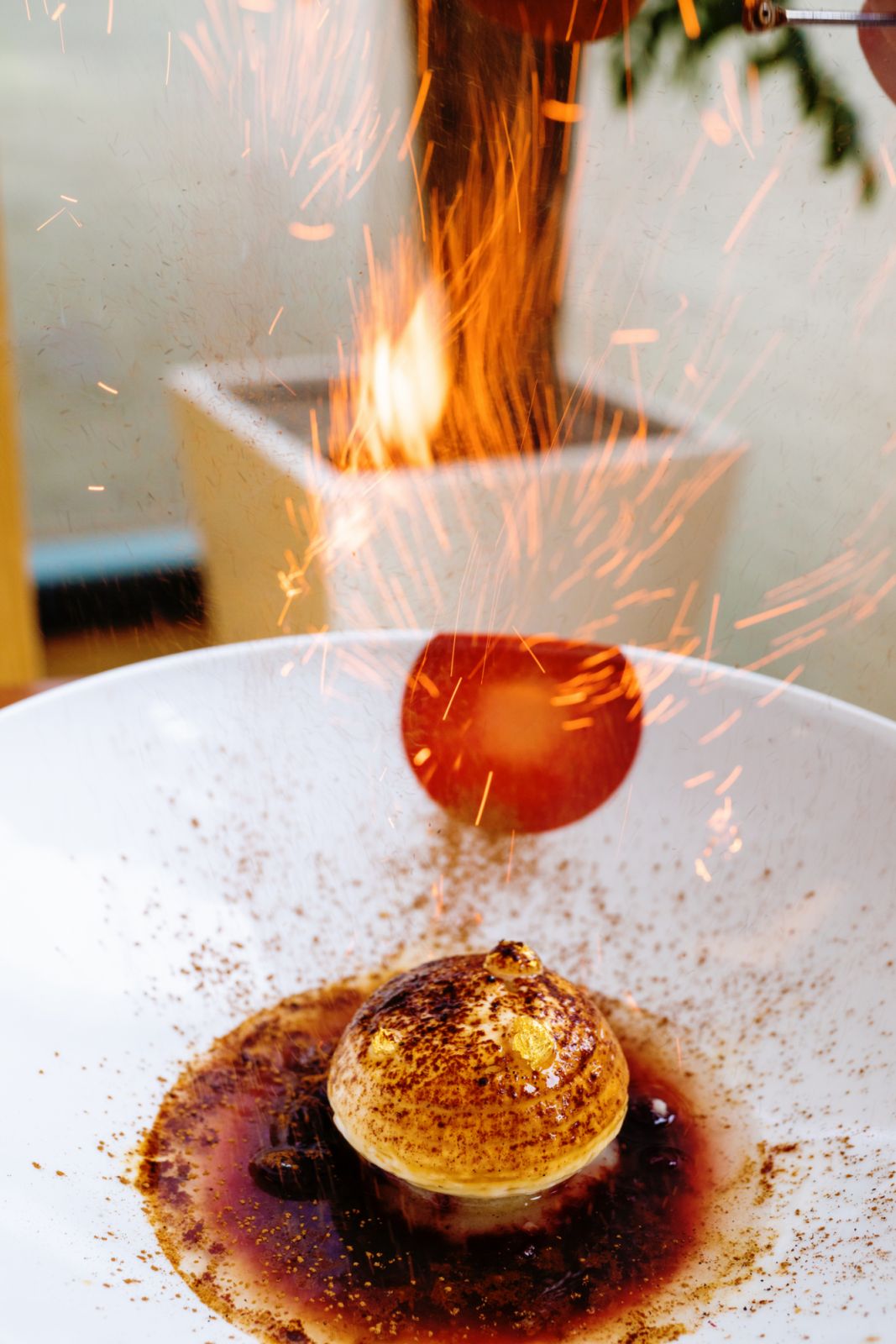 Chestnut Meringue Flambe