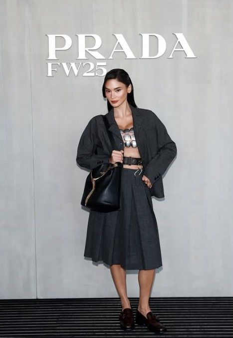 Pia Wurtzbach wears a Prada ensemble at Milan Fashion Week (Photo: Instagram/@piawurtzbach)
