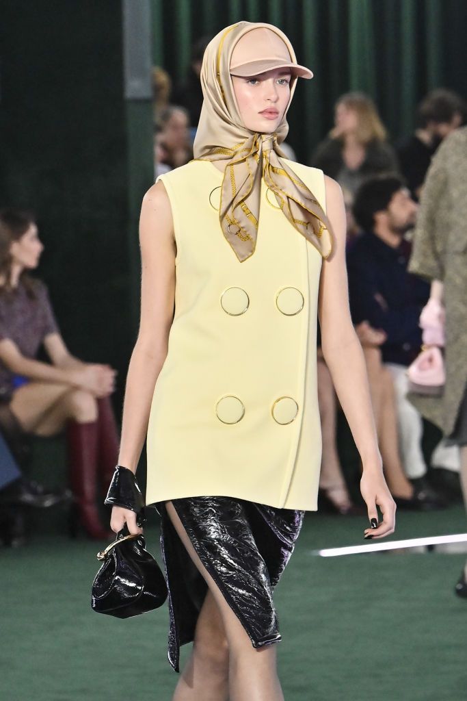 MILAN, ITALY - FEBRUARY 25: A model walks the runway during the Gucci Ready to Wear Fall/Winter 2025-2026 fashion show as part of the Milan Fashion Week on February 25, 2025 in Milan, Italy. (Photo by Victor VIRGILE/Gamma-Rapho via Getty Images)