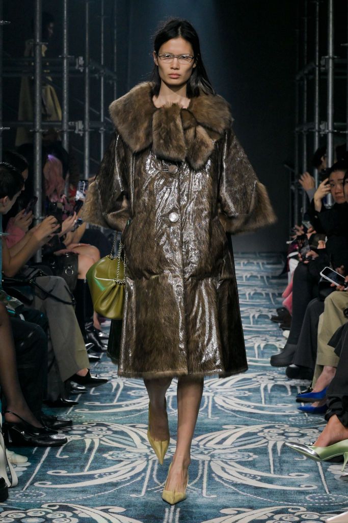 Model on the runway at the Prada Fall RTW 2025 fashion show as part of Milan Fashion Week on February 27, 2025 in Milan, Italy. (Photo by Giovanni Giannoni/WWD via Getty Images)