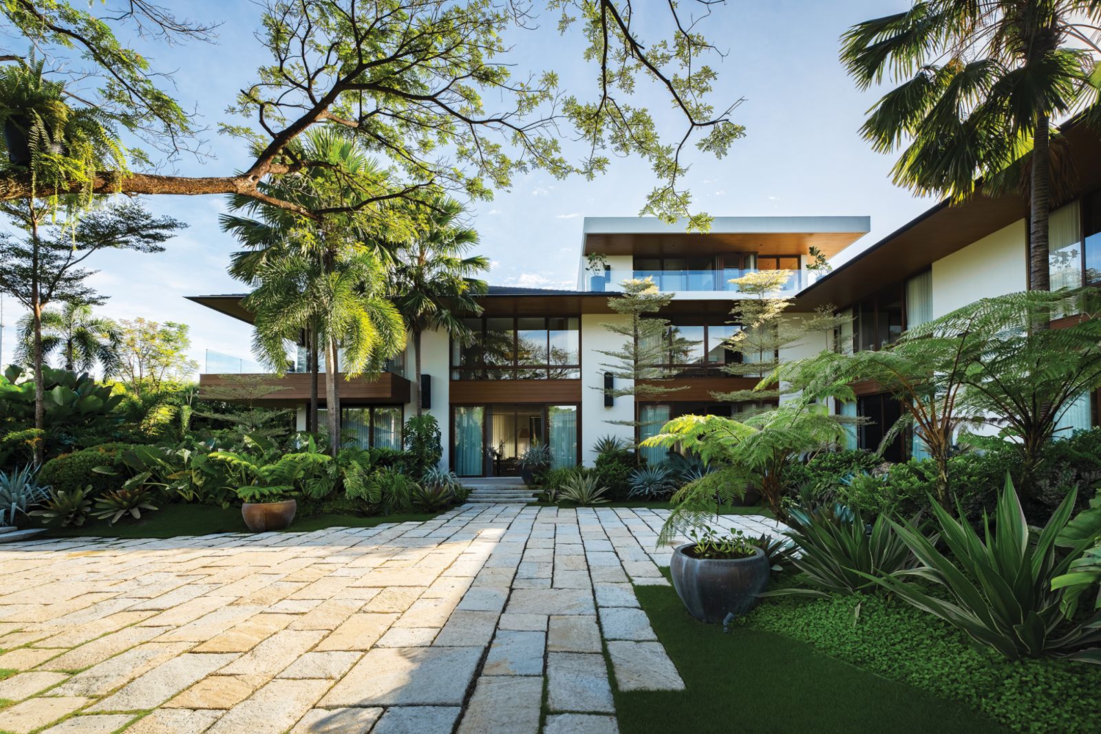 Nature as a partner in form is strongly felt, as the house grows with the landscape