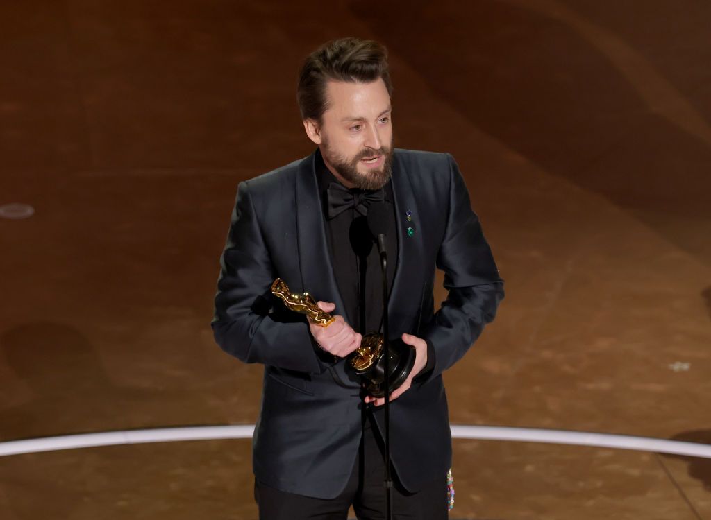 Kieran Culkin accepts the Best Actor In A Supporting Role award for ‘A Real Pain’ at the 97th Annual Oscar Awards (Photo by Kevin Winter/Getty Images)