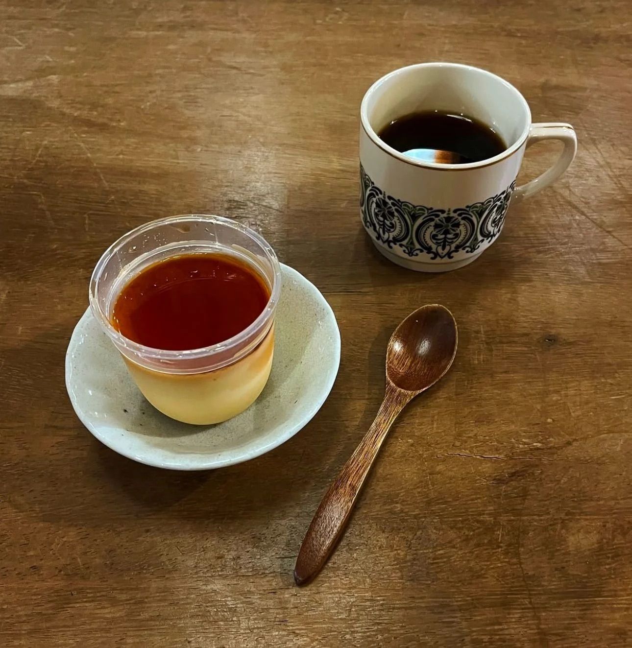 Caramel pudding–a kissaten classic–paired with Corner Corner’s pour over coffee (Photo: Instagram/ @corner__corner)