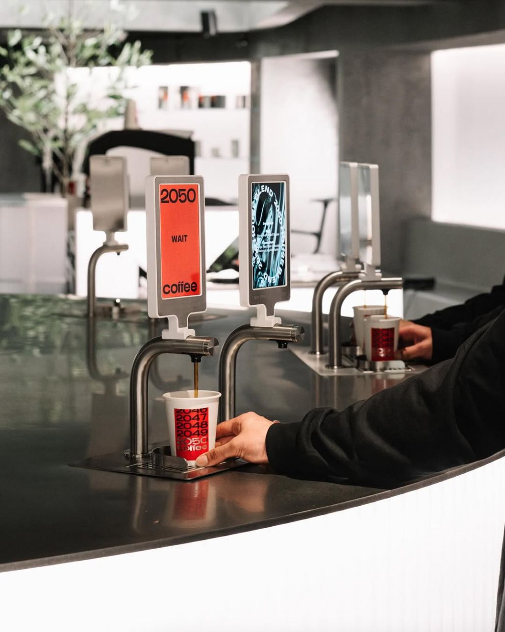 Coffee served through tap dispensers (Photo: Instagram/ @2050.coffeesg)