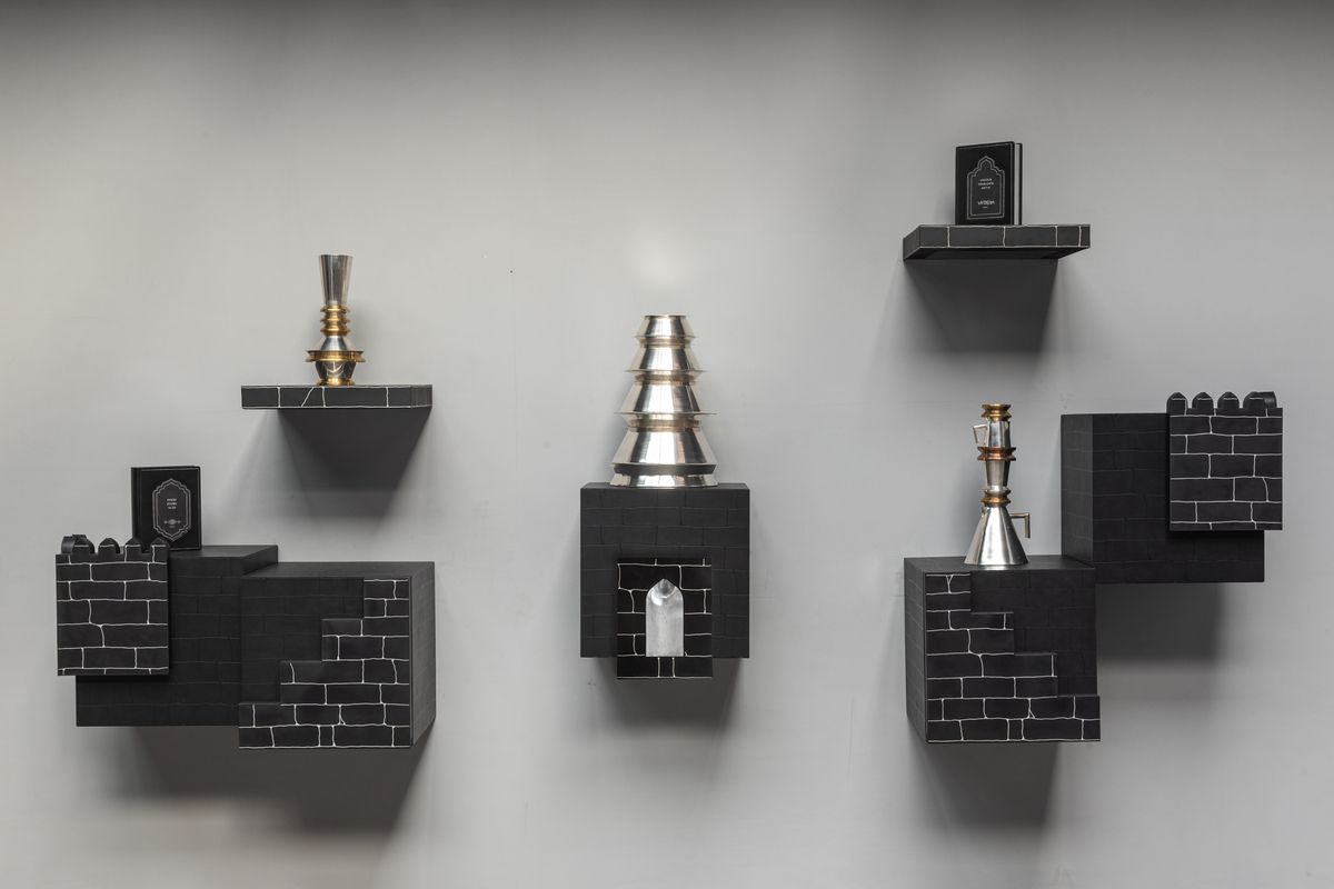 The Bidri-chitecture shelving units with silver inlays (Photo: Gunjan Gupta)