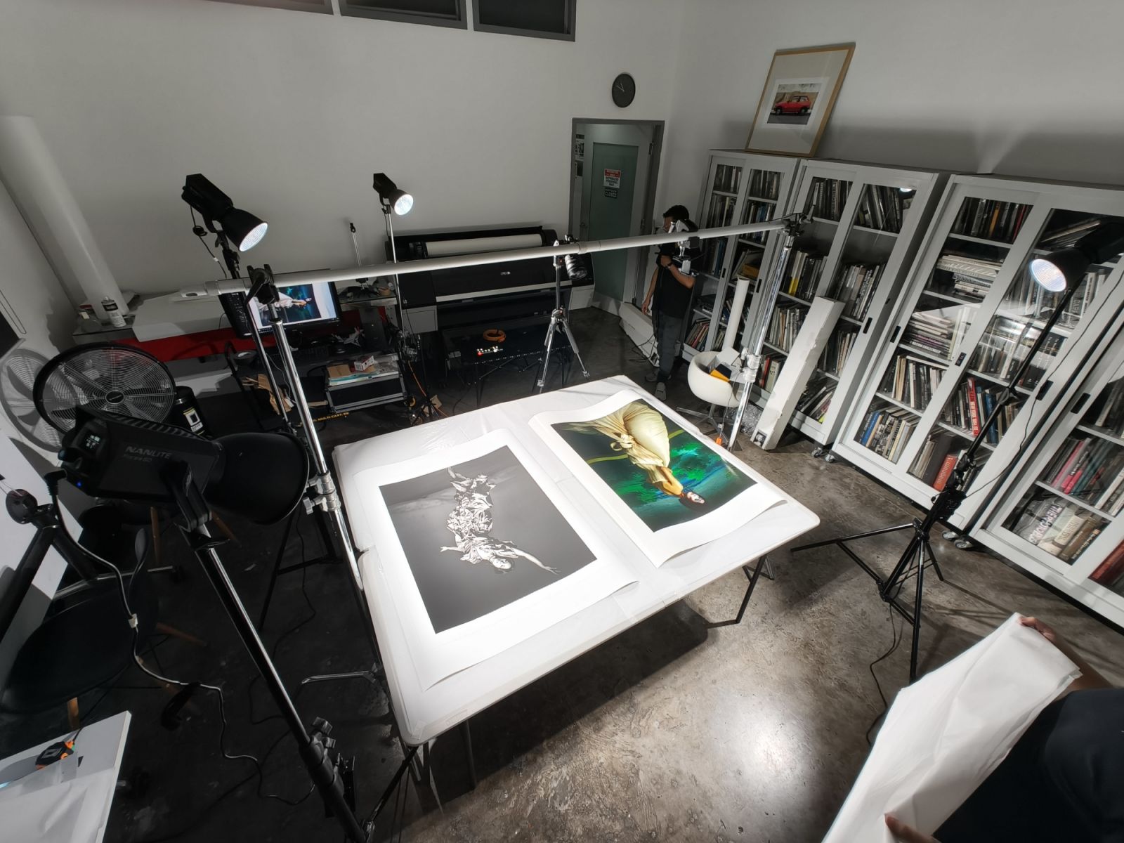 Nicdao’s photographs being printed out (Photo: Courtesy of Mark Nicdao)