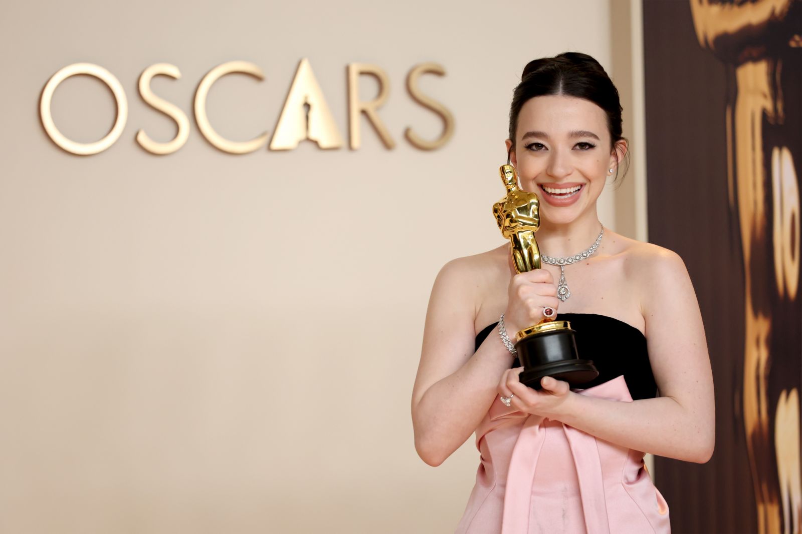HOLLYWOOD, CALIFORNIA - MARCH 02: Mikey Madison, winner of the Best Actress in a Leading Role for “Anora”, poses in the press room during the 97th Annual Oscars at Ovation Hollywood on March 02, 2025 in Hollywood, California. (Photo by Mike Coppola/Getty Images)
