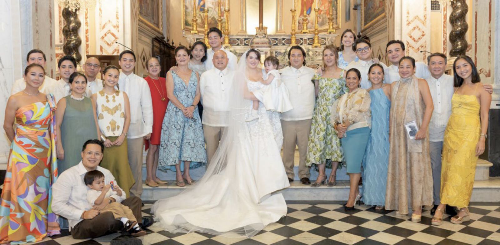 The newlyweds with their guests