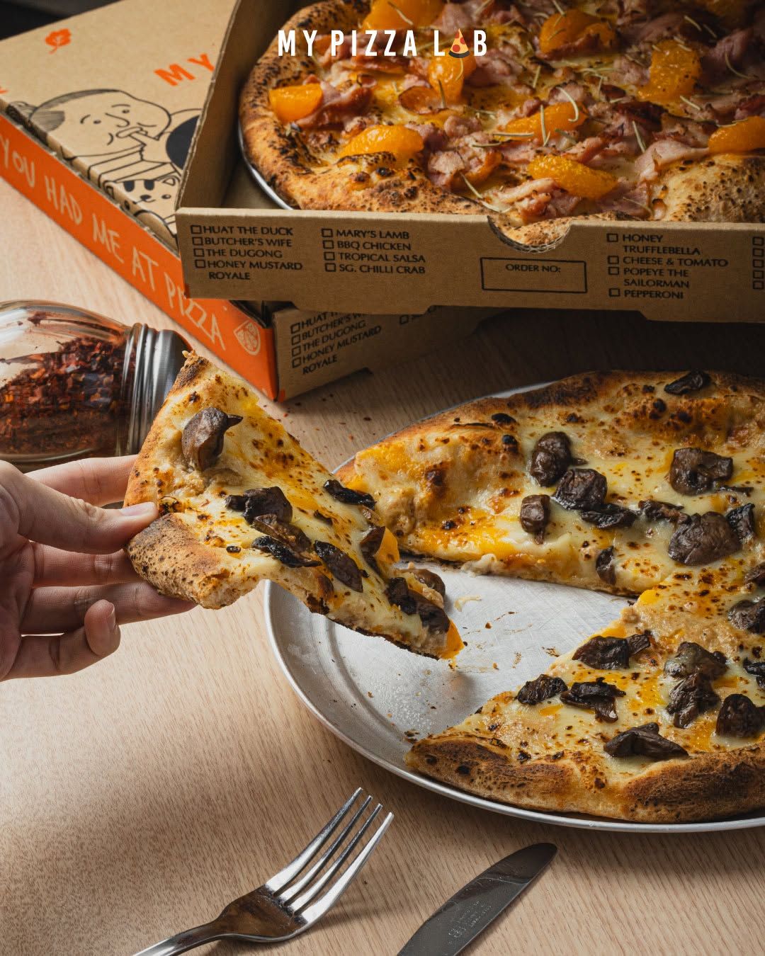 Honey truffle pizza at Pizza Lab