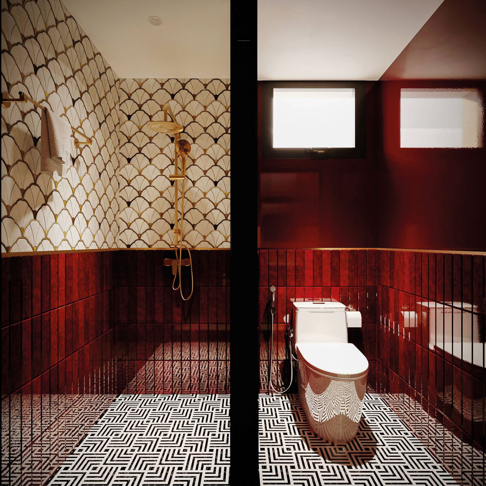 A powder room by Sketchwork Design & Style