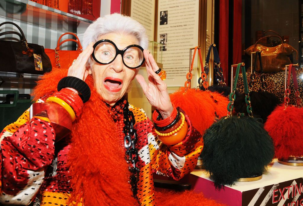 Interior designer and textile expert Iris Apfel became a fashion superstar later in life (Photo by Desiree Navarro/Getty Images)
