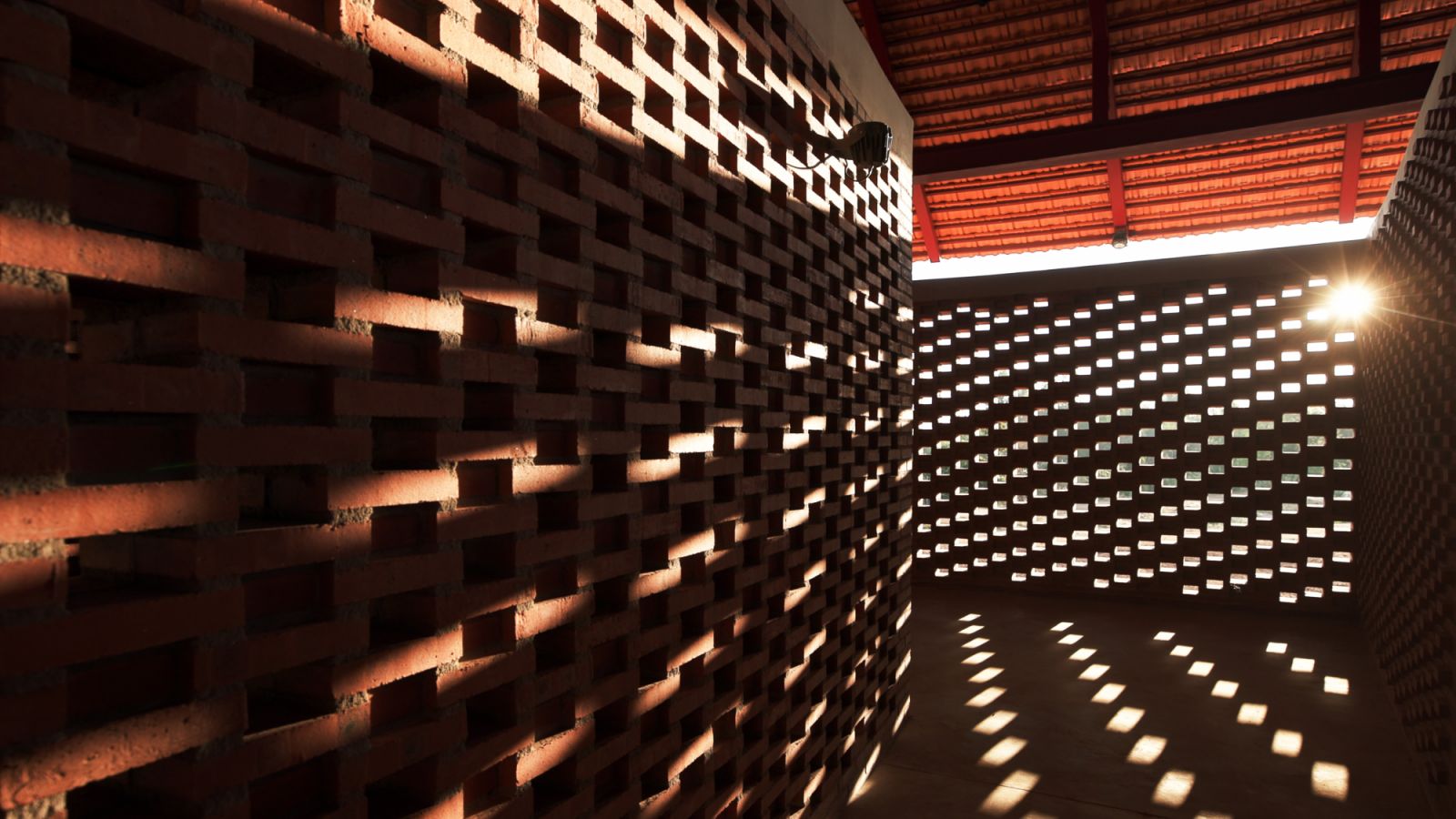 The unique bricks used in The Gong, a cultural community centre in Sameakki Mean Chey District of Cambodia