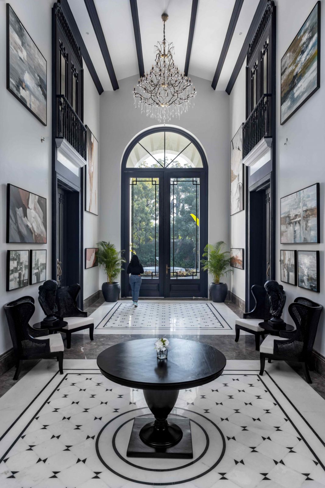 The grand entrance hall reminiscent of colonial grandeur