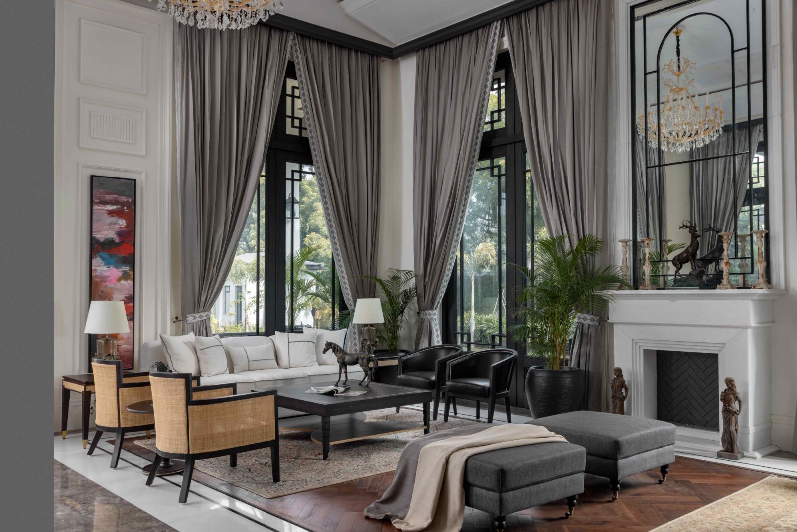 The double-height central living room