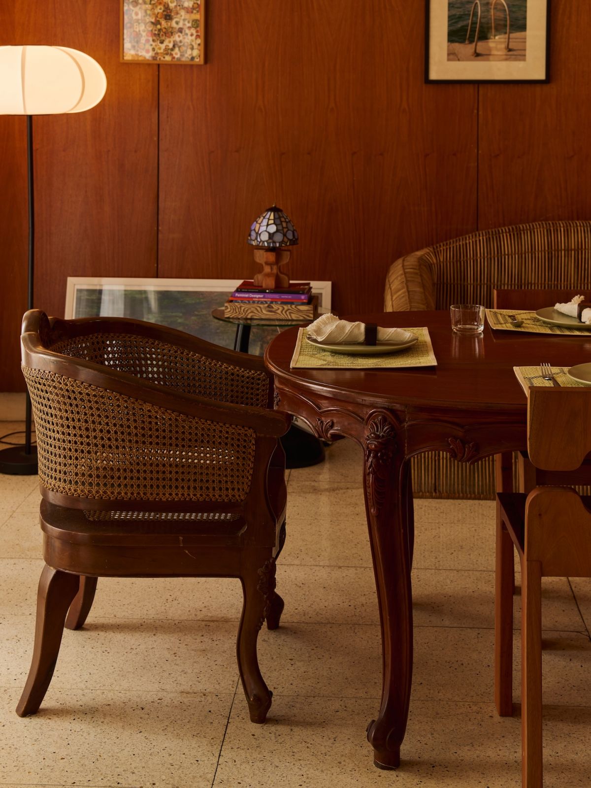 Details of the dining table and living area of this Marikina home